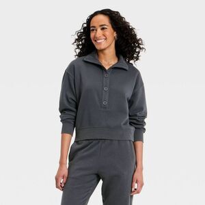 Universal Thread - Women's Button-Front  Sweatshirt - Universal Threa Gray